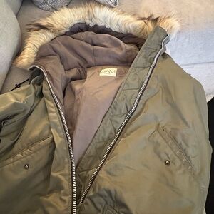 SAM Olive Green Fur-Trimmed Parka